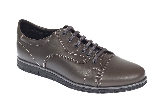 Pantofi barbati casual din piele naturala Gri, GKR67GRI